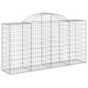 vidaXL Arched Gabion Baskets 4 pcs 200x50x100/120 cm Galvanised Iron