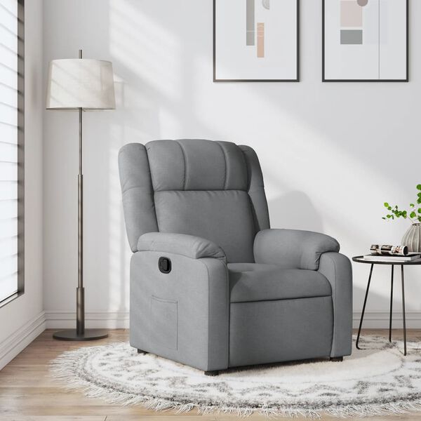 vidaXL Recliner Chair Light Grey Fabric