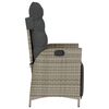 vidaXL 3 Piece Bistro Set with Cushions Grey Poly Rattan