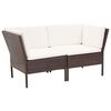 vidaXL 6 Piece Garden Lounge Set with Cushions Poly Rattan Brown