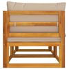 vidaXL Sectional Corner Sofas 2 pcs with Taupe Cushions Solid Wood Acacia