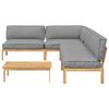 vidaXL Sofa Set with Cushion Plain Manual 5 pcs Grey Solid Acacia Wood