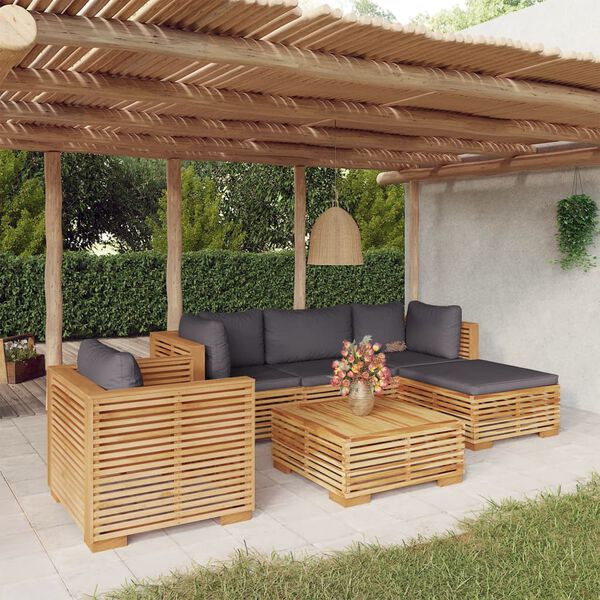 vidaXL 6 Piece Garden Lounge Set with Cushions Solid Wood Teak