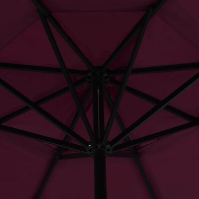 vidaXL Garden Parasol with Aluminium Pole 500 cm Bordeaux Red