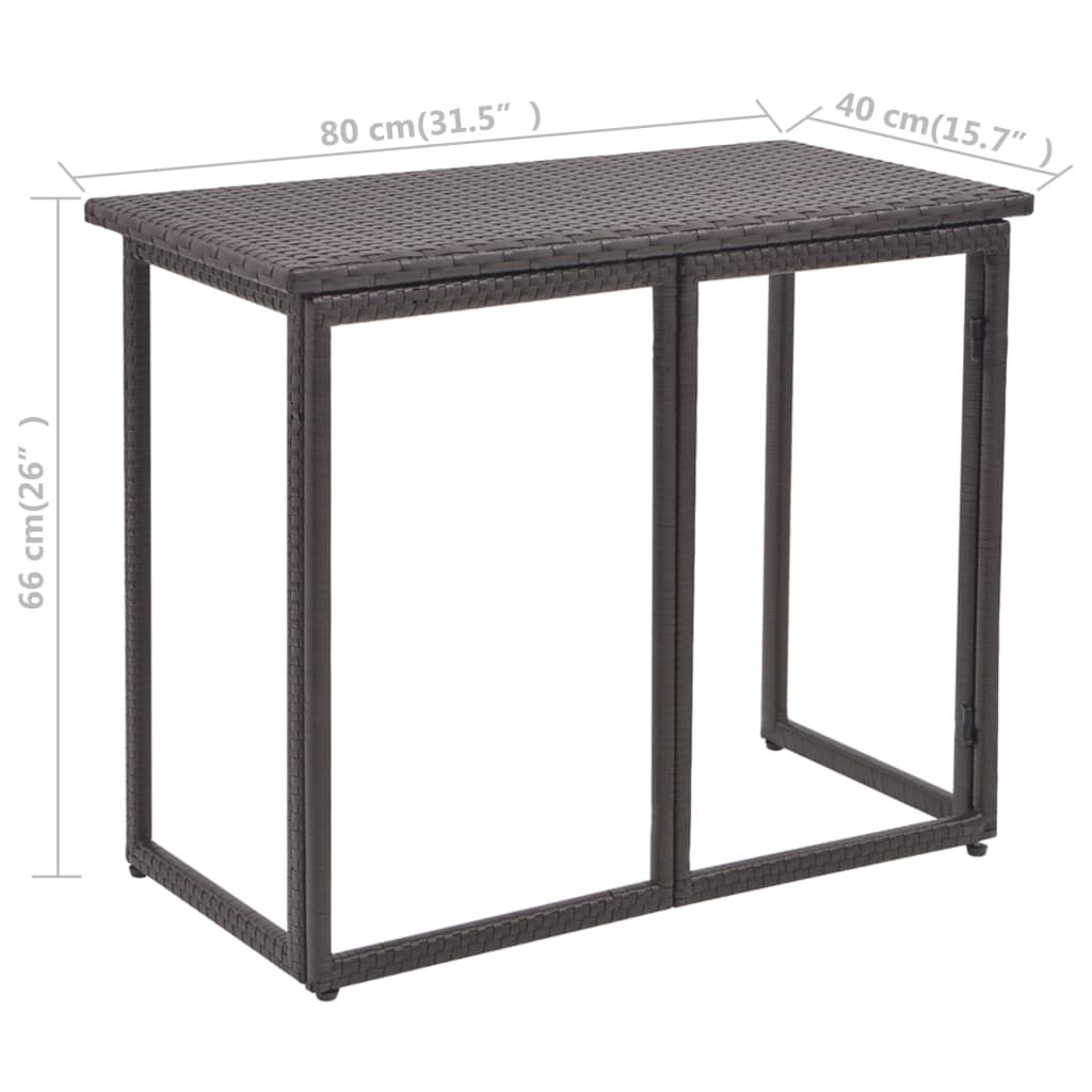 vidaXL 5 Piece Outdoor Dining Set Steel Poly Rattan Brown