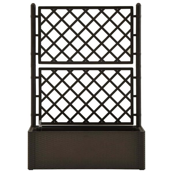 vidaXL Garden Raised Bed with Trellis and Self Watering System Mocha