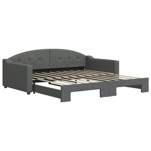 vidaXL Daybed with Trundle without Mattress Dark Grey 100x190 cm