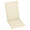 vidaXL Garden Chairs 4 pcs with Cream Cushions Solid Teak Wood