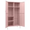 vidaXL Wardrobe Pink 90x50x180 cm Steel