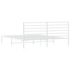 vidaXL Metal Bed Frame without Mattress with Headboard White 193x203cm