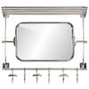 vidaXL Luggage Rack with Coat Hangers & Mirror Wall Mounted Aluminium