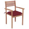 vidaXL Stackable Garden Chairs with Cushions 8 pcs Solid Teak Wood (2x43037+2x314924)