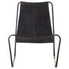 vidaXL Relaxing Chair Black Real Leather