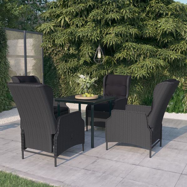 vidaXL 5 Piece Garden Dining Set Dark Grey