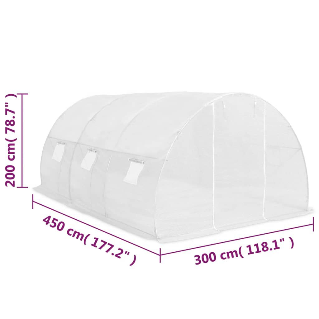 vidaXL Greenhouse 13.5m² 450x300x200 cm