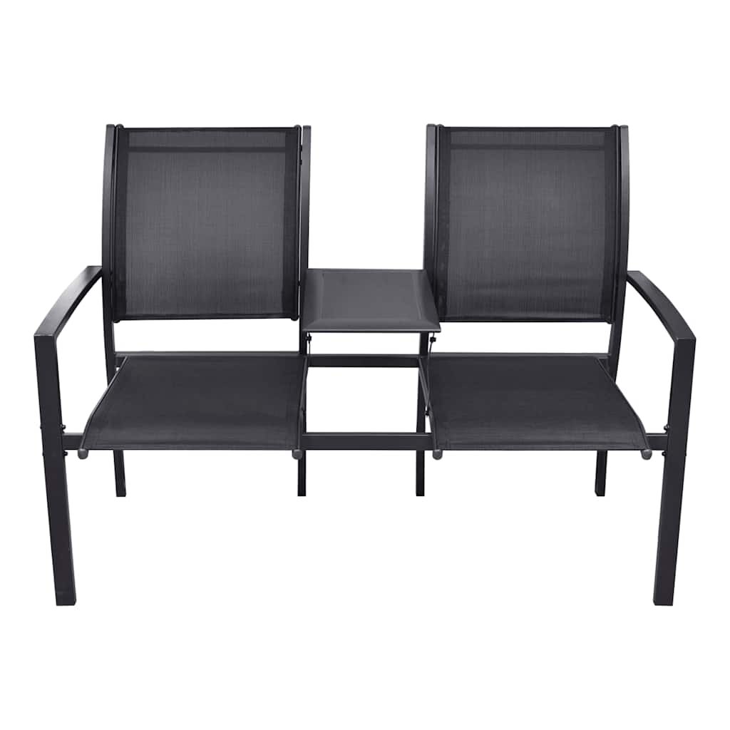 vidaXL 2 Seater Garden Bench 131 cm Steel and Textilene Black