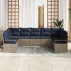 vidaXL Sofa Set with Cushion 7 pcs Grey Poly Rattan