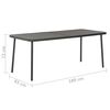 vidaXL 9 Piece Outdoor Dining Set Steel Dark Grey