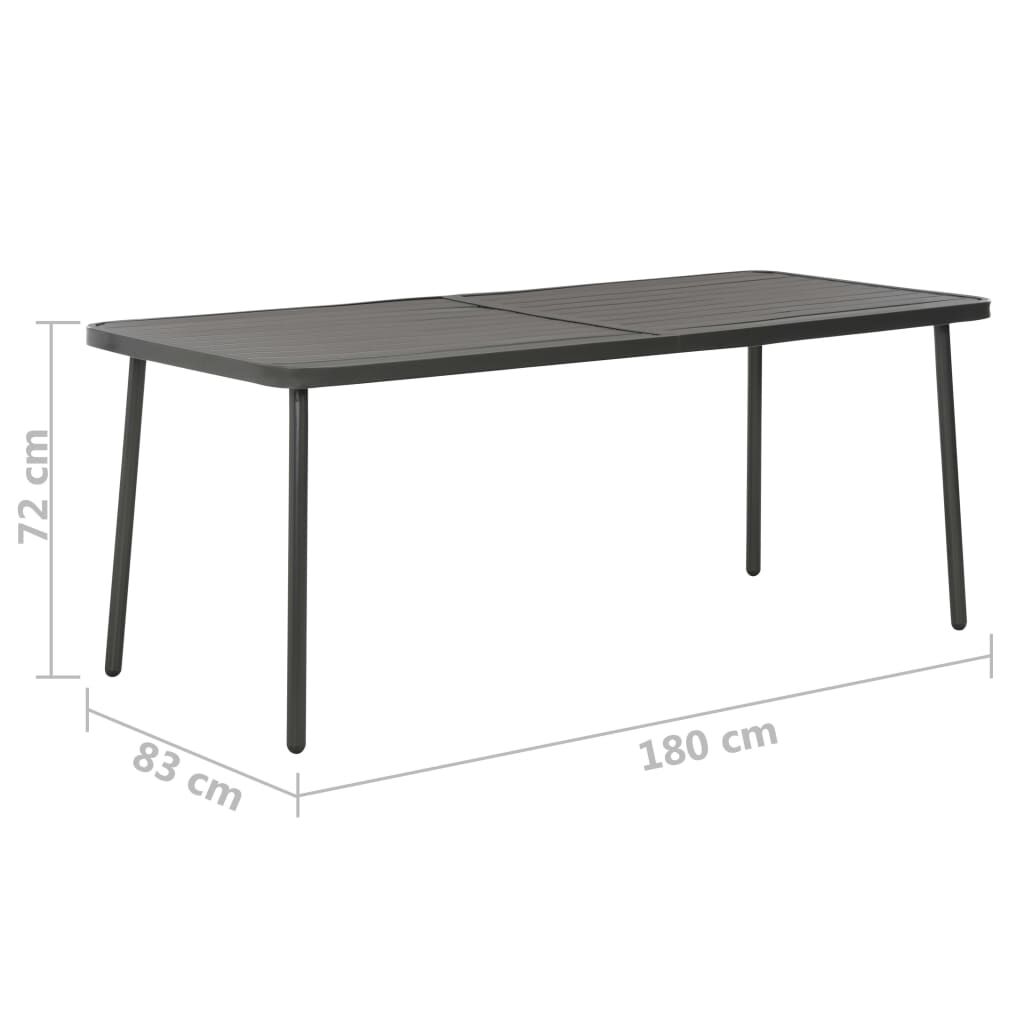 vidaXL 9 Piece Outdoor Dining Set Steel Dark Grey
