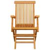 vidaXL Garden Chairs with Green Cushions 3 pcs Solid Teak Wood
