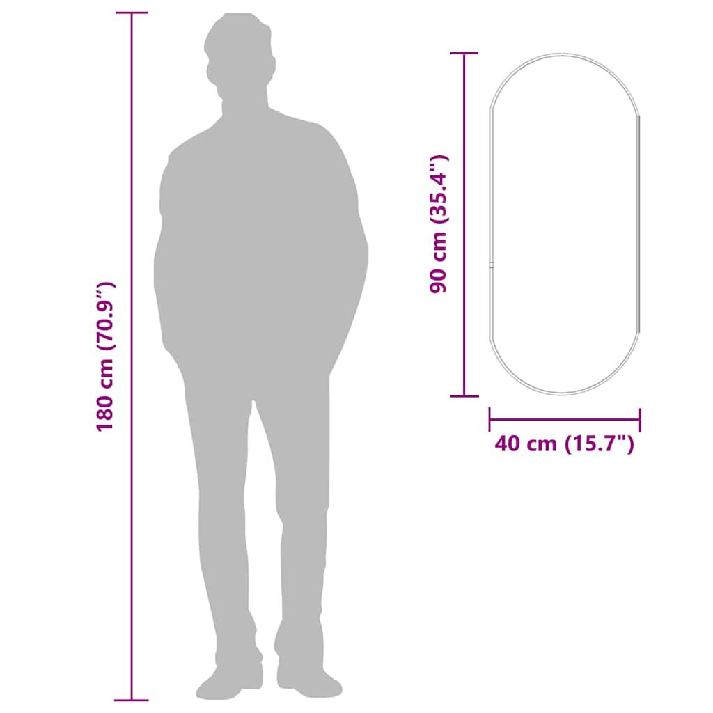 vidaXL Wall Mirror Gold 90x40 cm Oval