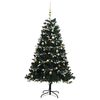 vidaXL Artificial Hinged Christmas Tree 300 LEDs & Ball Set 180 cm