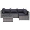 vidaXL 8 Piece Garden Lounge Set with Cushions Poly Rattan Grey
