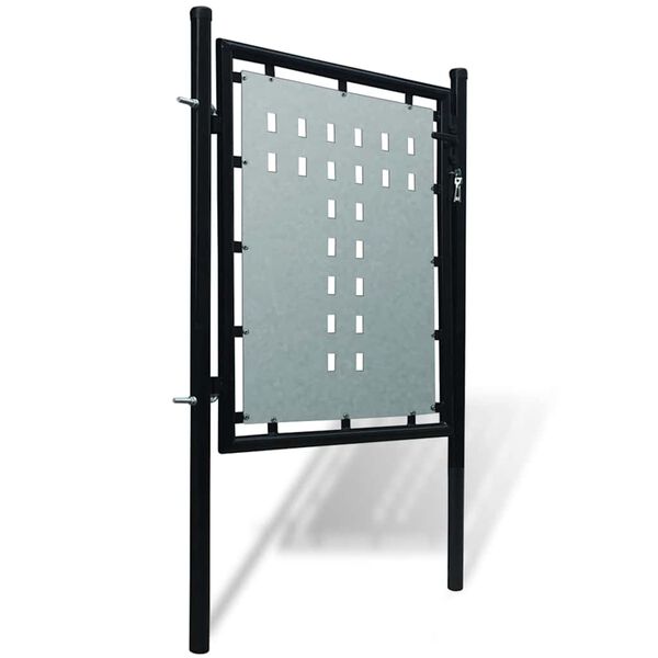 vidaXL Black Single Door Fence Gate 100x100 cm
