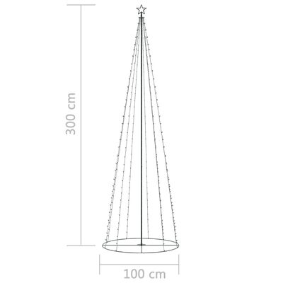 vidaXL Christmas Cone Tree 330 Warm White LEDs Decoration 100x300 cm