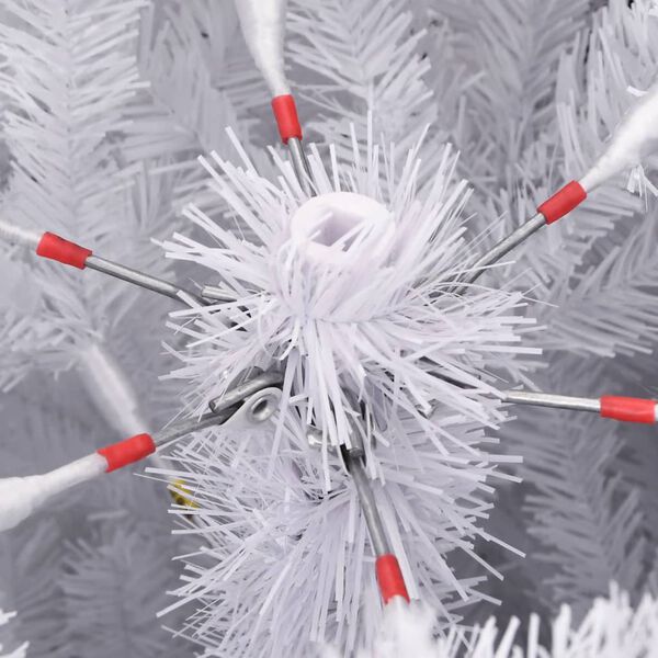 vidaXL Artificial Hinged Christmas Tree with Stand White 210 cm