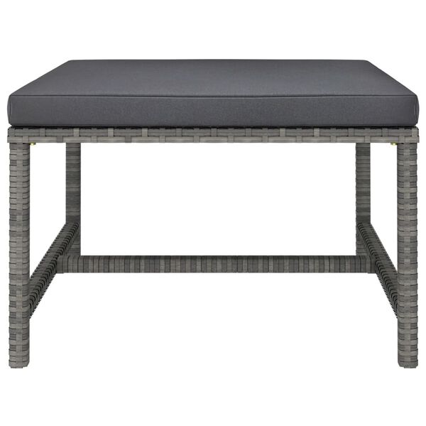 vidaXL 4 Piece Garden Lounge Set with Cushions Poly Rattan Grey