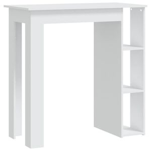 vidaXL Bar Table with Shelf White 102x50x103.5 cm Engineered Wood