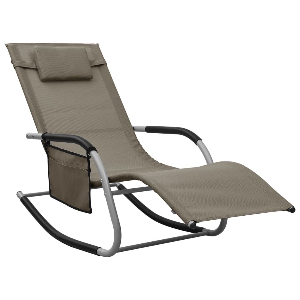 vidaXL Sun Lounger Textilene Taupe and Grey
