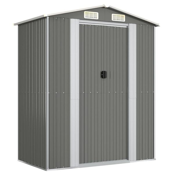 vidaXL Garden Shed Light Grey 192x108x223 cm Galvanised Steel