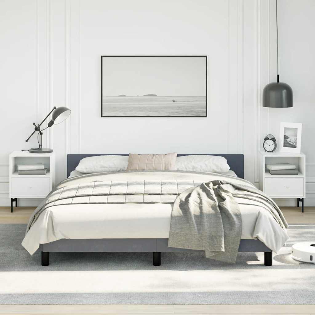 vidaXL Bed Frame without Mattress Dark Grey Queen Velvet