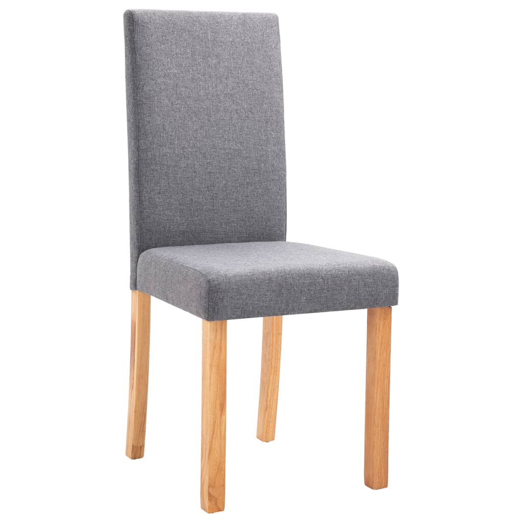 vidaXL Dining Chairs 2 pcs Light Gray Fabric
