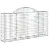 vidaXL Arched Gabion Basket 200x30x100/120 cm Galvanised Iron
