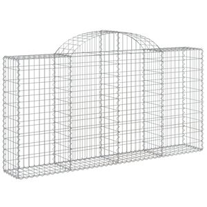 vidaXL Arched Gabion Basket 200x30x100/120 cm Galvanised Iron