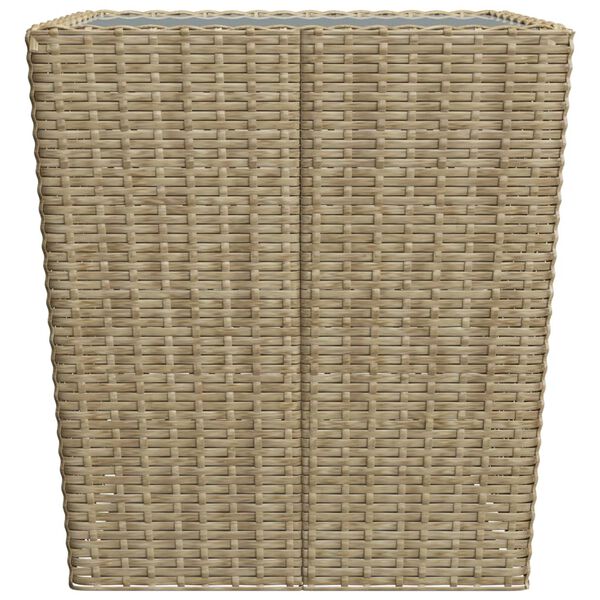 vidaXL 3 Piece Bistro Set Poly Rattan and Tempered Glass Beige