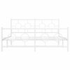 vidaXL Metal Bed Frame without Mattress with Footboard White 150x200cm