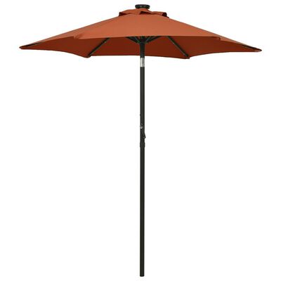 vidaXL Garden Parasol with LED Lights Terracotta 200x211 cm Aluminium