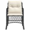vidaXL Garden Chairs with Cushions 2 pcs Black Poly Rattan