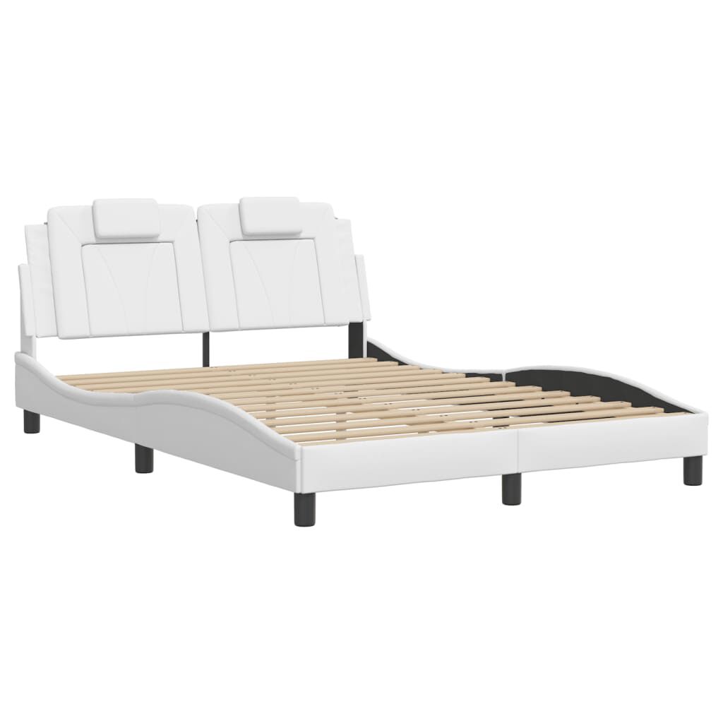 vidaXL Bed Frame without Mattress White 137x190 cm Faux Leather
