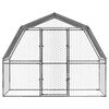 vidaXL Chicken Cage with Roof and Door Silver Galvanised Steel