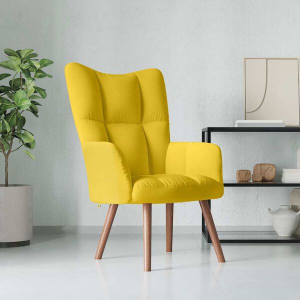 vidaXL Relaxing Chair Mustard Yellow Velvet