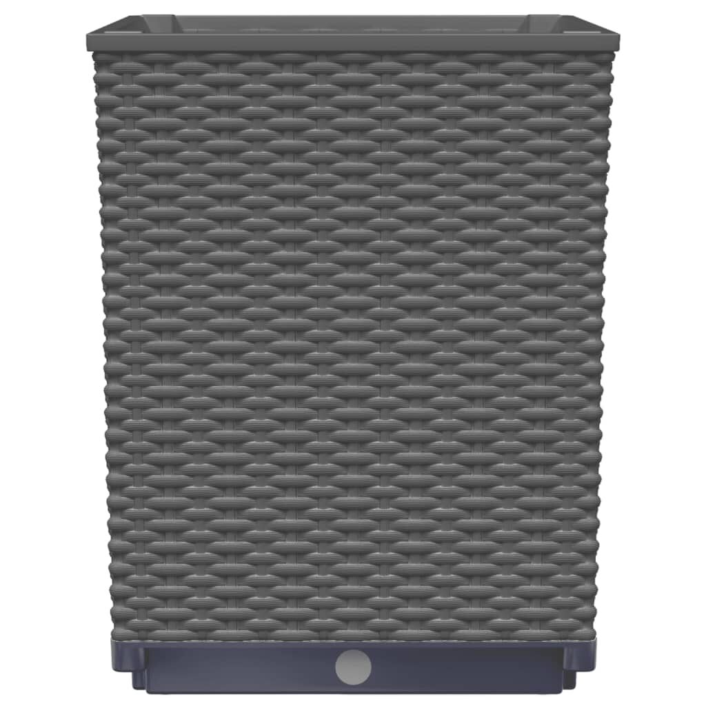 vidaXL Planters 2 pcs Black 30x30x37 cm Polypropylene