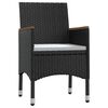vidaXL 5 Piece Garden Dining Set with Cushions Black