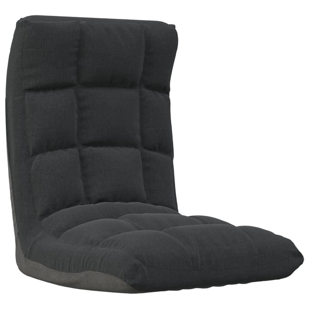 vidaXL Folding Floor Chair Black Fabric