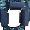 vidaXL Folding Sun Lounger with Head Cushion Steel Leaves Print