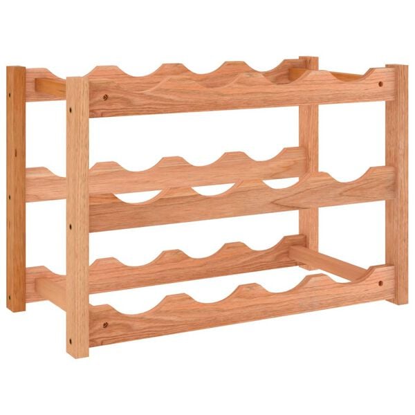 vidaXL Wine Rack for 12 Bottles Solid Wood Walnut